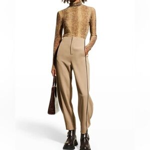 GANNI Curved Leg Striped Twill Suiting Pants Size 40 US 8/10